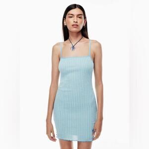 Aritzia Wilfred Jazz Seersucker Gingham Check mini dress